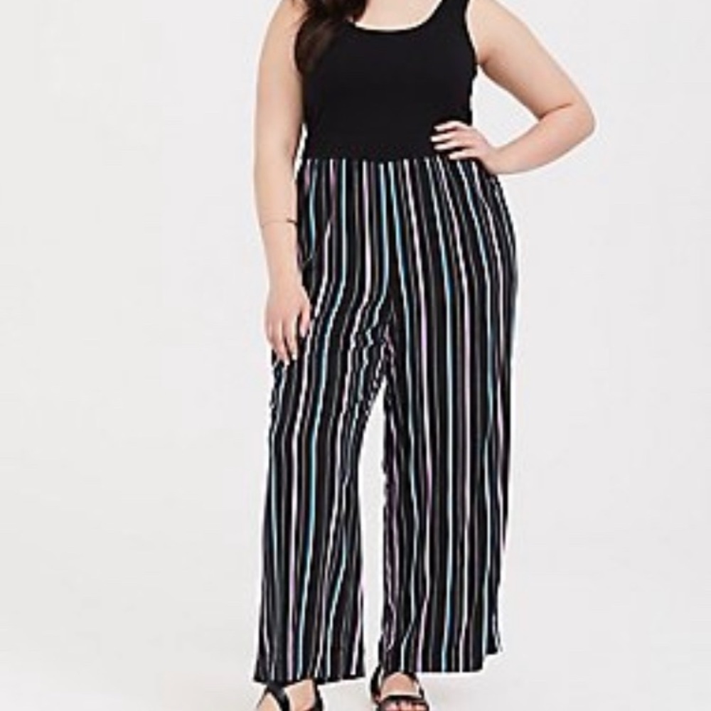 Striped Black Knit Top Romper NWOT